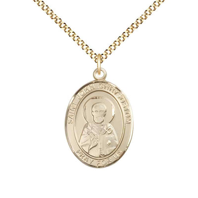 St John Chrysostom Medal Necklace, gold-filled, Bliss Manufacturing