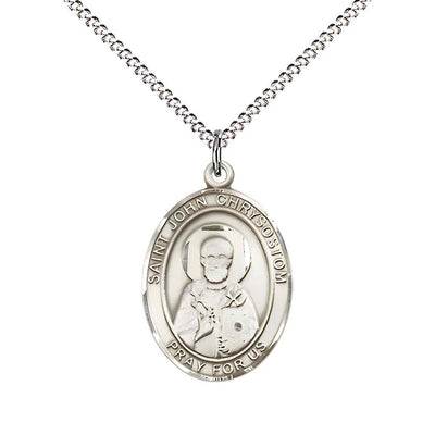 St John Chrysostom Medal Necklace, pewter / sterling silver / gold-filled (view 4), Bliss Manufacturing