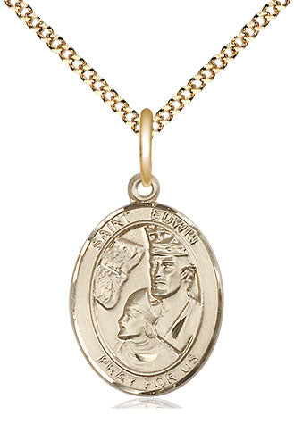 St Edwin Medal Necklace, gold-filled, Bliss Manufacturing