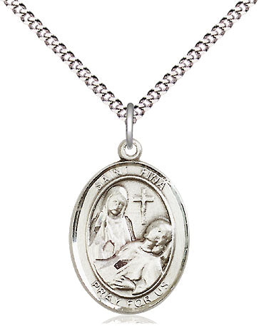St Fina Medal Necklace, pewter / sterling silver / gold-filled (view 4), Bliss Manufacturing