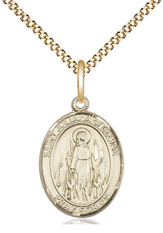 St Juliana of Cumae Medal Necklace, gold-filled, Bliss Manufacturing