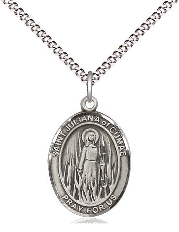 St Juliana of Cumae Medal Necklace, pewter / sterling silver / gold-filled (view 4), Bliss Manufacturing