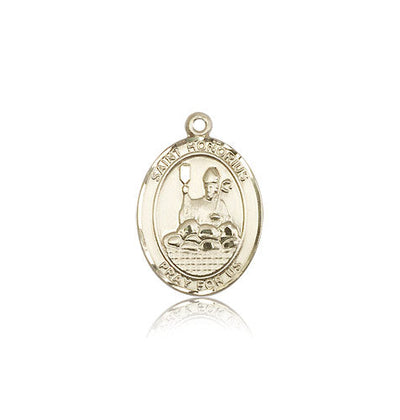 medium 14kt gold st honorius of amiens medal jewelry, Bliss Manufacturing