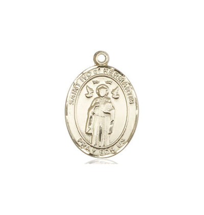 Medium 14kt Gold St Ivo of Kelmartin Catholic Saint Medal, Bliss Manufacturing