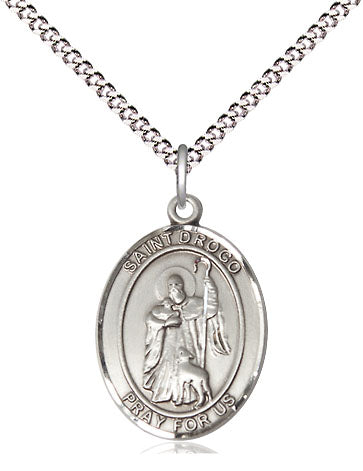St Drogo Catholic Patron Saint Sterling Silver Medium Medal, Bliss Manufacturing