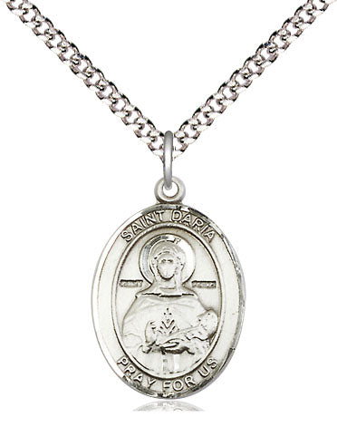 St Daria Medal Necklace, pewter / sterling silver / gold-filled (view 4), Bliss Manufacturing