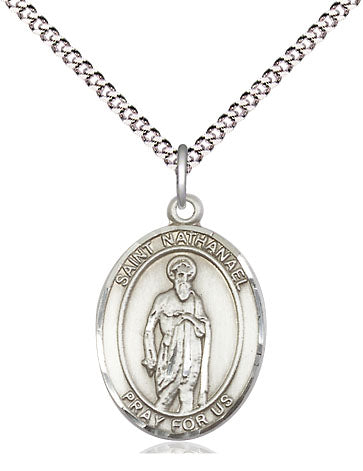 St Nathanael Catholic Saint Medal, pewter / sterling silver / gold-filled (view 4), Bliss Manufacturing