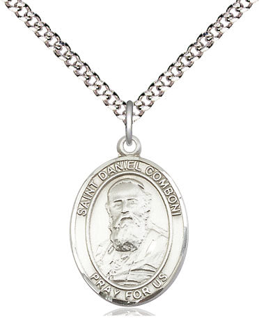 St Daniel Comboni Medal Necklace, pewter / sterling silver / gold-filled (view 4), Bliss Manufacturing