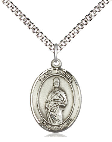 St Eligius Medal Necklace, pewter / sterling silver / gold-filled (view 4), Bliss Manufacturing