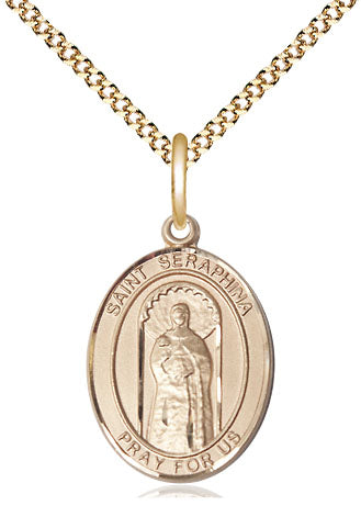St Seraphina Catholic Saint Medal, gold-filled, Bliss Manufacturing
