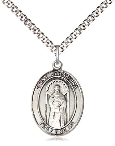 St Seraphina Catholic Saint Medal, pewter / sterling silver / gold-filled (view 4), Bliss Manufacturing