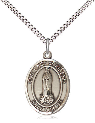 Our Lady of Kibeho Catholic Patron Saint Medal, pewter / sterling silver / gold-filled (view 4), Bliss Manufacturing