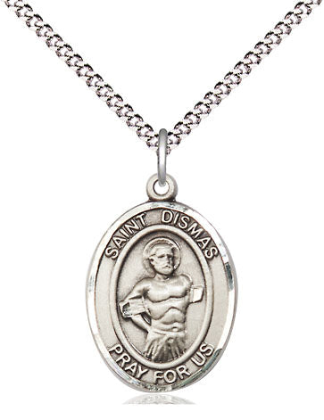 St Dismas Medal Necklace, pewter / sterling silver / gold-filled (view 4), Bliss Manufacturing