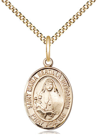 St Maria Bertilla Boscardin Medal Necklace, gold-filled, Bliss Manufacturing