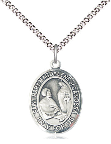 St Mary Magdalene of Canossa Medal Necklace, pewter / sterling silver / gold-filled (view 4), Bliss Manufacturing
