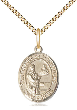 St Claude de la Colombiere Medal Necklace, gold-filled, Bliss Manufacturing