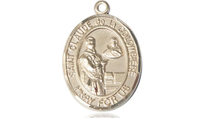 St Claude de la Colombiere Medal Necklace, 14kt gold, Bliss Manufacturing