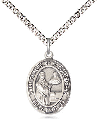 St Claude de la Colombiere Medal Necklace, pewter / sterling silver / gold-filled (view 4), Bliss Manufacturing