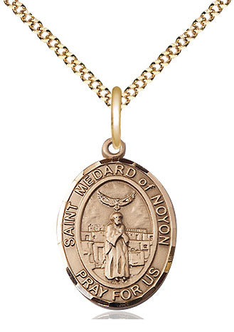 St Medard of Noyon Medal Necklace, gold-filled, Bliss Manufacturing