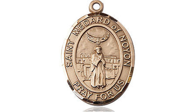 St Medard of Noyon Medal Necklace, 14kt gold, Bliss Manufacturing