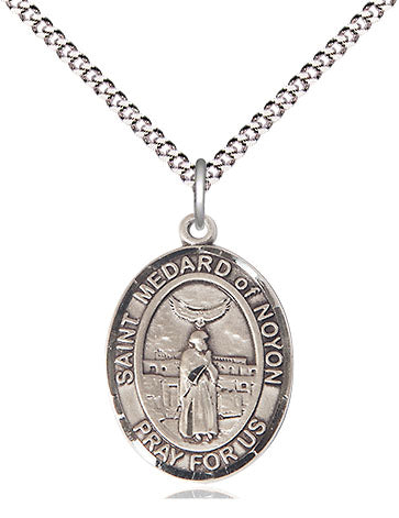 St Medard of Noyon Medal Necklace, pewter / sterling silver / gold-filled (view 4), Bliss Manufacturing
