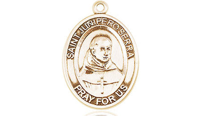 St Junipero Serra Medal Necklace, pewter / sterling silver / gold-filled (view 3), Bliss Manufacturing