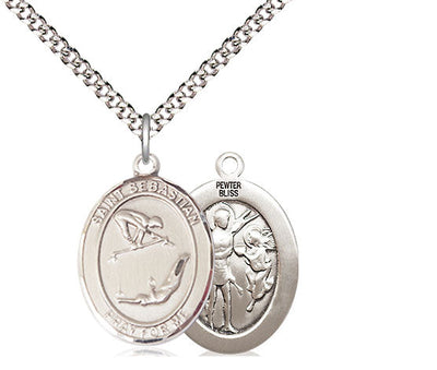 St Sebastian Gymnastics Catholic Patron Saint Medal, pewter / sterling silver / gold-filled, Bliss Manufacturing