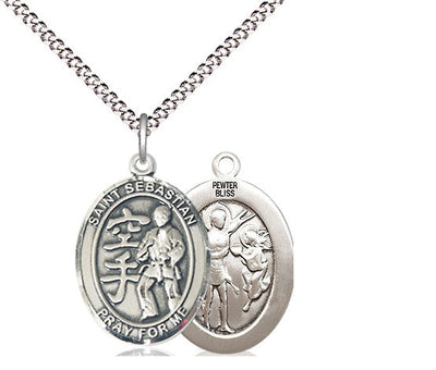 St Sebastian Karate Player Catholic Patron Saint Medal, pewter / sterling silver / gold-filled, Bliss Manufacturing