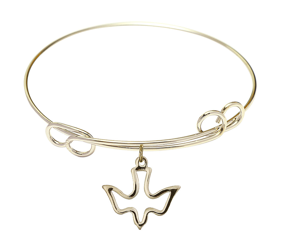 Bliss Gold-filled Holy Spirit Round Double Loop Bangle Bracelet