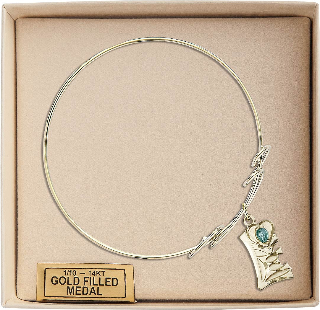 Bliss Gold-filled Love w/Miraculous Round Double Loop Bangle Bracelet