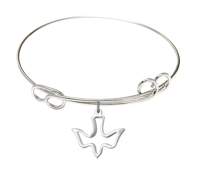 Sterling Silver Holy Spirit Double Loop Bangle Bracelet, Bliss Manufacturing