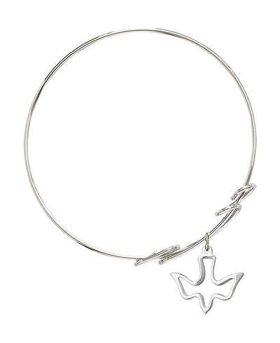 Sterling Silver Holy Spirit Double Loop Bangle Bracelet (view 2), Bliss Manufacturing