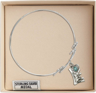Sterling Silver Love w/Miraculous Double Loop Bangle Bracelet (view 2), Bliss Manufacturing
