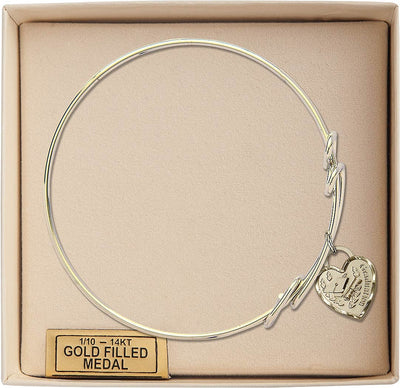 Gold-filled Graduation Heart Double Loop Bangle Bracelet (view 3), Bliss Manufacturing