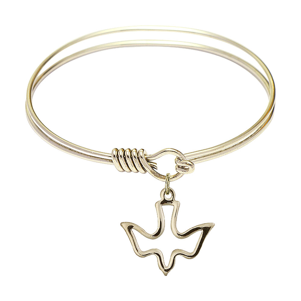 Bliss Gold-filled Holy Spirit Charm Oval Eye Hook Bangle Bracelet