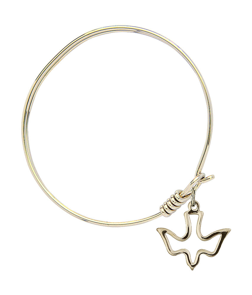 Bliss Gold-filled Holy Spirit Charm Oval Eye Hook Bangle Bracelet