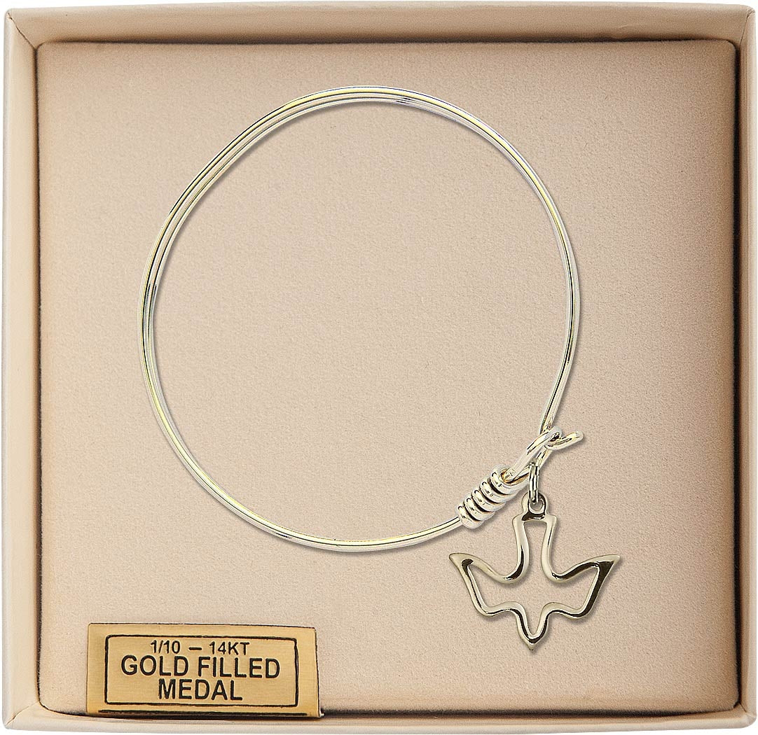 Bliss Gold-filled Holy Spirit Charm Oval Eye Hook Bangle Bracelet