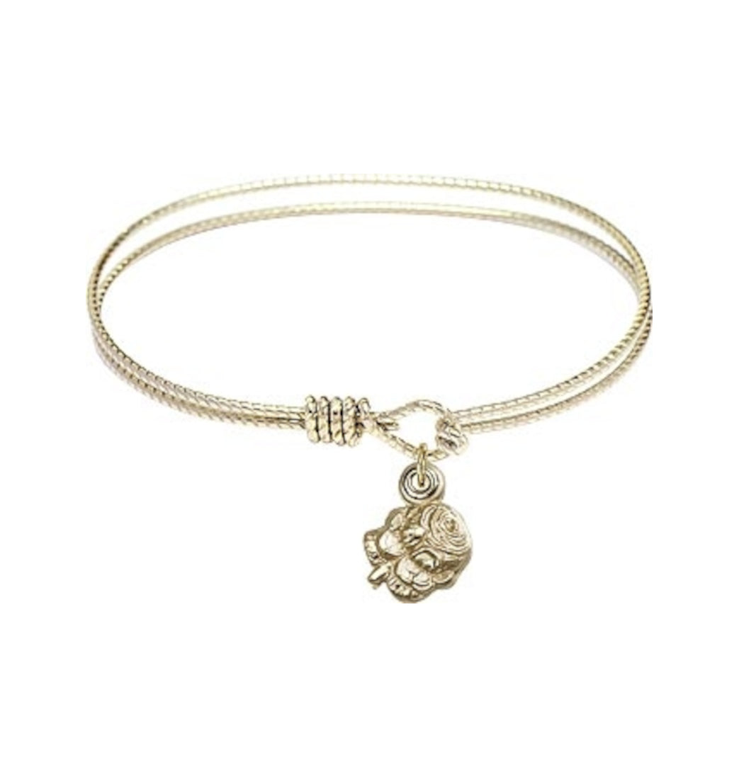 Bliss Gold-filled Rosebud Miraculous Twist Eye Hook Bangle Bracelet