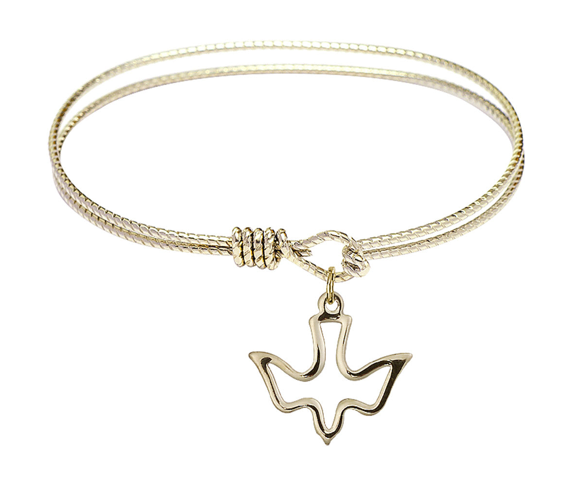 Bliss Gold-filled Holy Spirit Charm Twist Eye Hook Bangle Bracelet