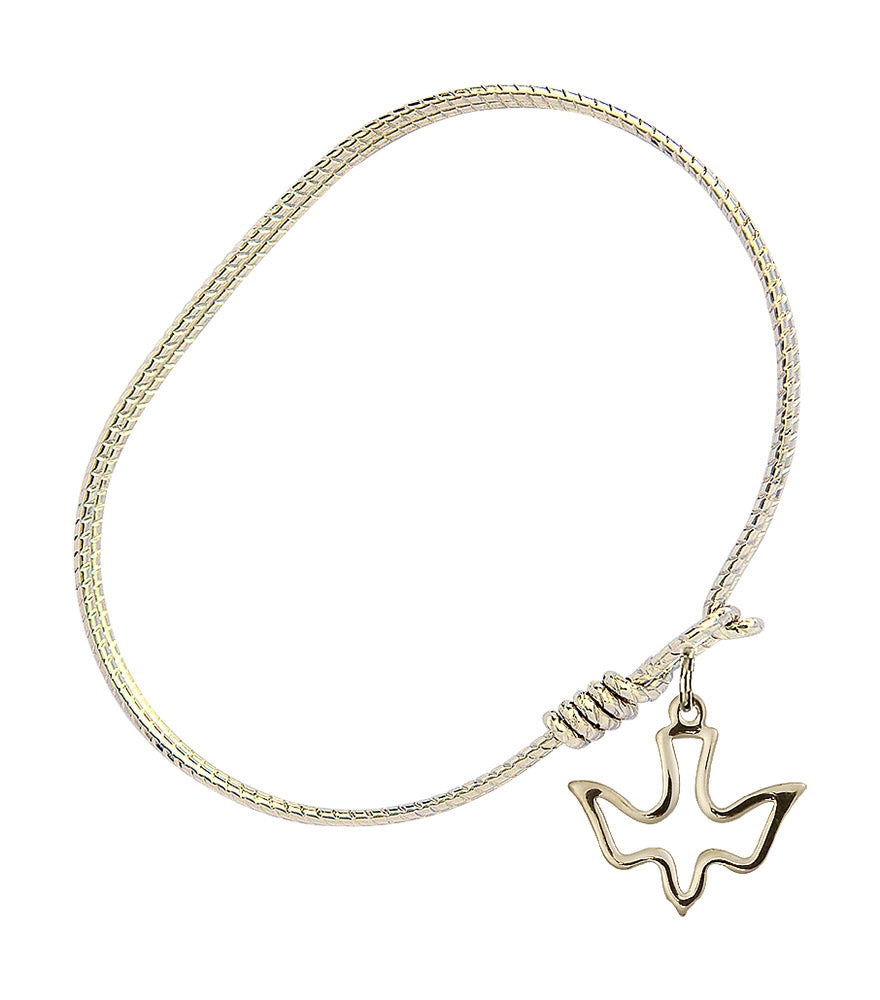 Bliss Gold-filled Holy Spirit Charm Twist Eye Hook Bangle Bracelet