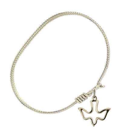 Gold-filled Holy Spirit Charm Twist Design Bangle Bracelet (view 2), Bliss Manufacturing