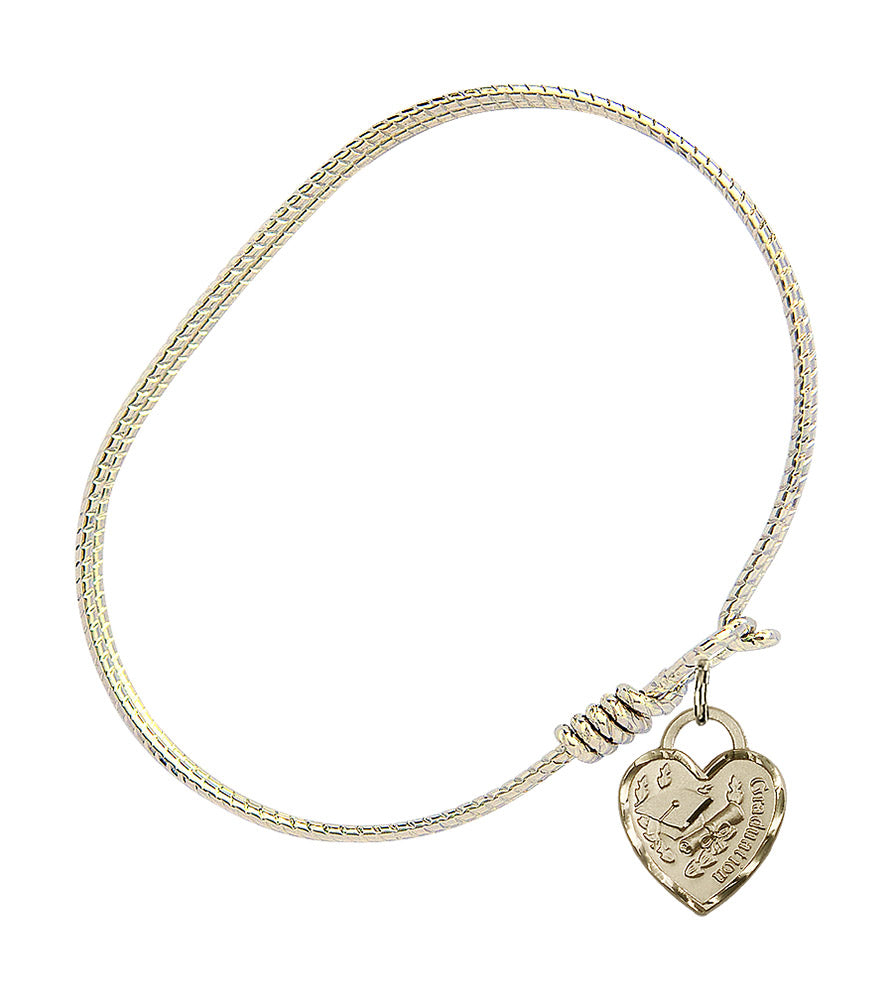 Bliss Gold-filled Graduation Heart Eye Oval Hook Bangle Bracelet