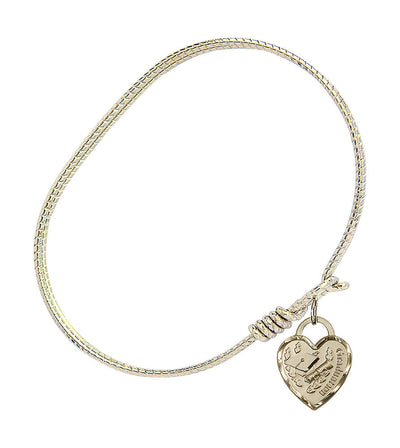 Gold-filled Graduation Heart Oval Hook Bangle Bracelet (view 2), Bliss Manufacturing