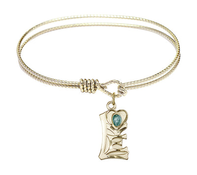 Gold-filled Love w/Miraculous Twist Eye Hook Bangle Bracelet, Bliss Manufacturing