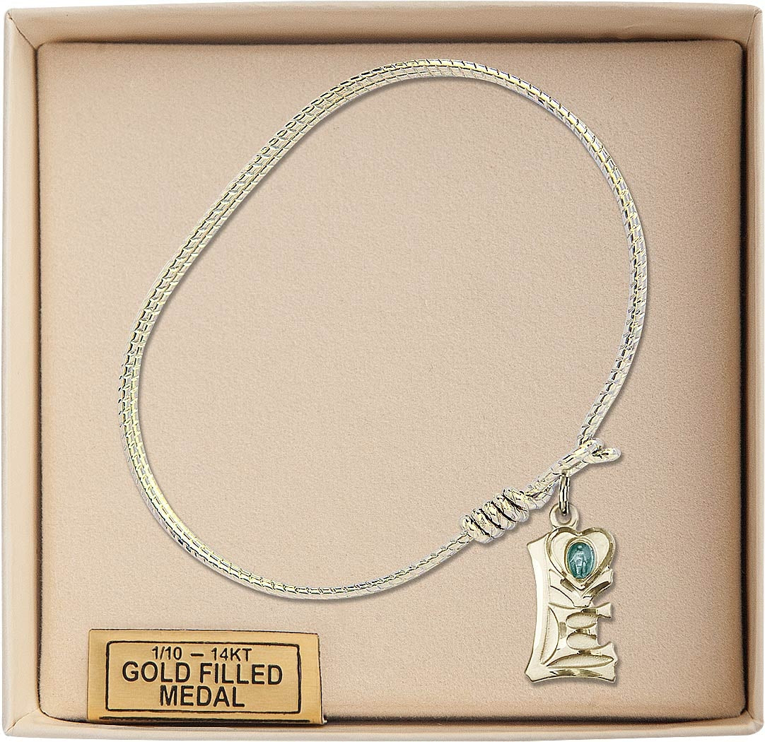 Bliss Gold-filled Love w/Miraculous Twist Eye Hook Bangle Bracelet