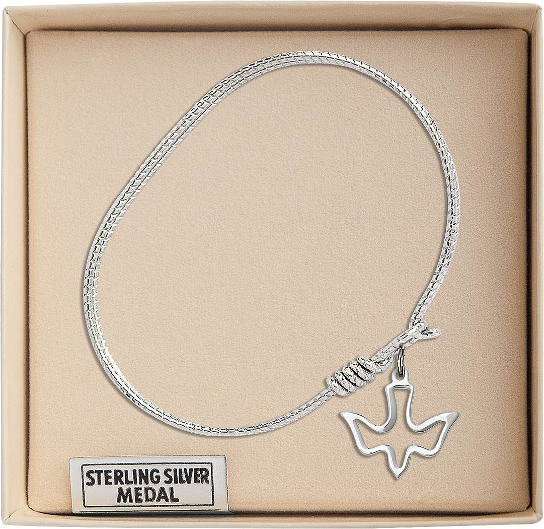 Bliss Sterling Silver Holy Spirit Twist Eye Hook Bangle Bracelet