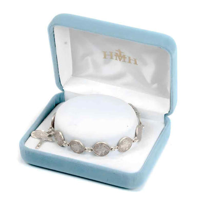 St Benedict Sterling Silver Rosary Bracelet (view 2), HMH Religious
