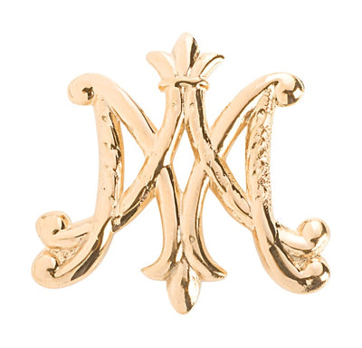 Gold over Solid Sterling Silver Ave Maria Brooch Pin, HMH Religious