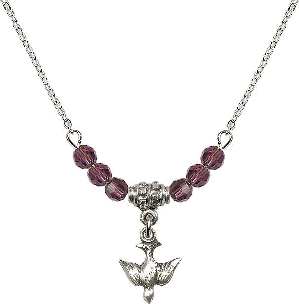 Bliss Sterling Silver Holy Spirit Dove Beaded Necklace