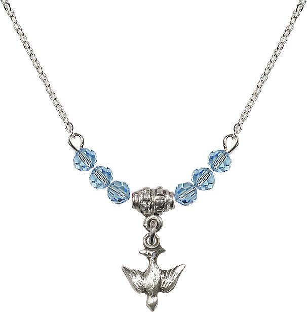 Bliss Sterling Silver Holy Spirit Dove Beaded Necklace